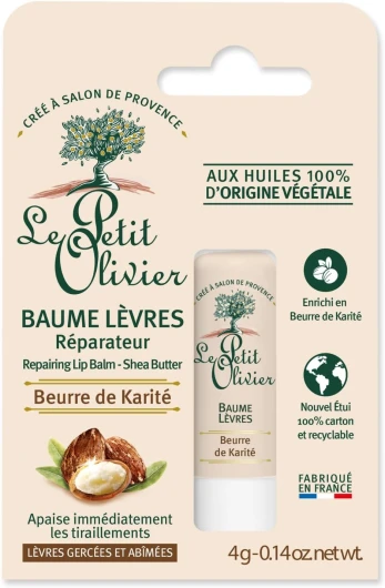 Baume Lèvres Réparateur - Beurre De Karité - Répare & Apaise - Lèvres Gercées Et Abîmées - Huiles 100% D'Origine Végétale - Fabriqué en France - 4 g