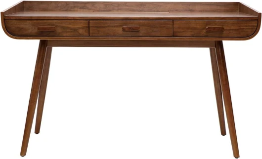 Bureau avec rangements 3 tiroirs Vintage Bois foncé Noyer L132 cm Hallen