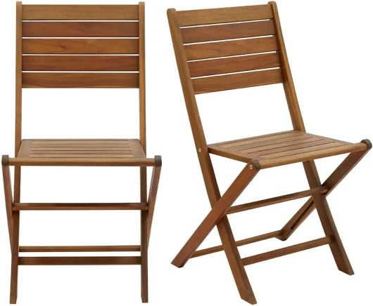 Chaises de Jardin Pliantes en Bois Massif (Lot de 2) CANOPEE