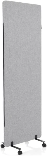 891004 Cloison de Séparation Acoustique Mobiles FLEXMIUT 177 x 60 cm, Panneau Central avec Roulettes et Patins, Tissu Gris Clair