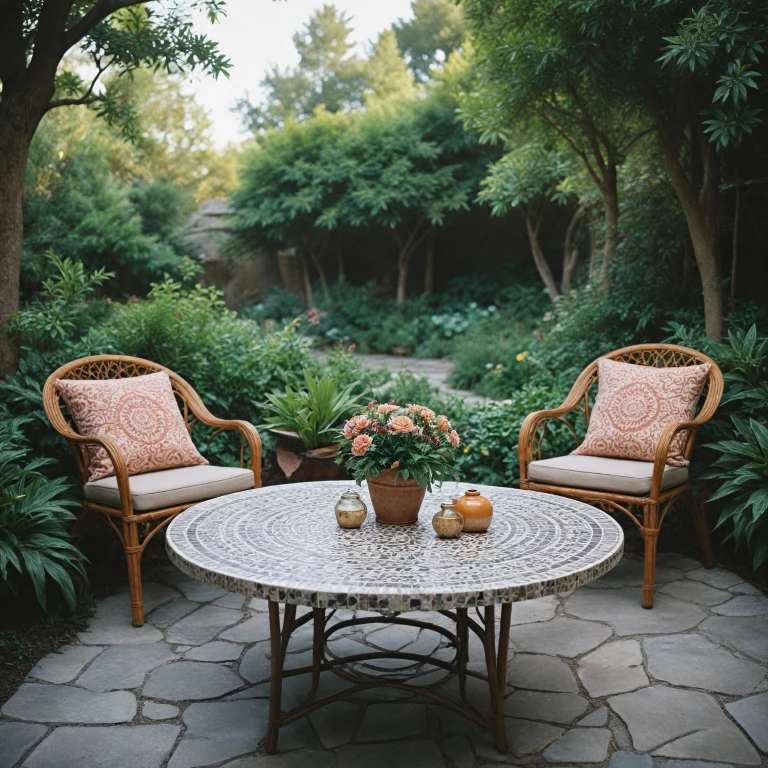 Élégance et fonctionnalité : la table de jardin en mosaïque