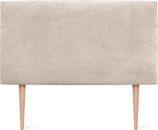 DHOME Tête de Lit en Velours Côtelé Uni avec Pieds, Haute Gamme Moderne, Tête de Lit Capitonnée, Lit de Luxe, Chambre, Rembourrée (Beige, 105cm)