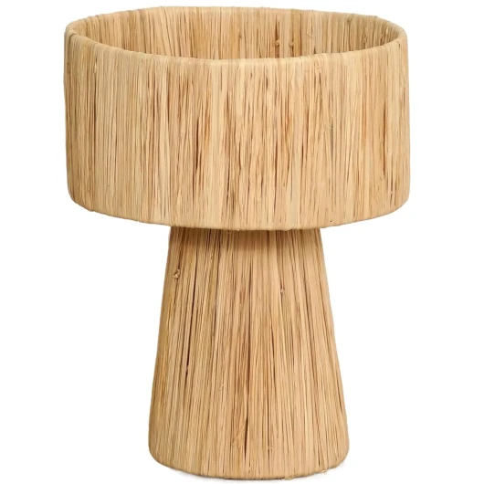 Bohome Living - Lampe de Table Naturelle, Lampe de Chevet Raphia, Lampe de Bureau, Fait Main (Taille S : 35cm)