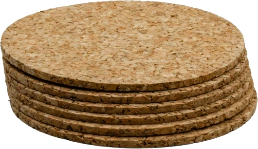 Go4Cork Cork Round Coaster Set of 6-95x3mm (3.74"x0.12") - Heat Resistant, Reusable & Easy to Clean - Perfect for Hot & Cold Drinks - Ideal Home & Special Occasions