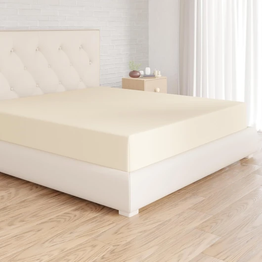 Drap Housse, 180 x 200 x 30 cm, en Polyester Microfibre pour Matelas Épais jusqu'à 30 cm, Beige