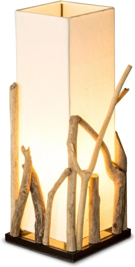 Lampe de chevet et lampe de bureau en bois recyclé holzlampe bois flotté 20 x 20 cm, hauteur : 50 cm-chaque lampe unique